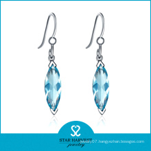 Wholesale Aquamarine Silver Earring Jewellery for Lady (E-0217)